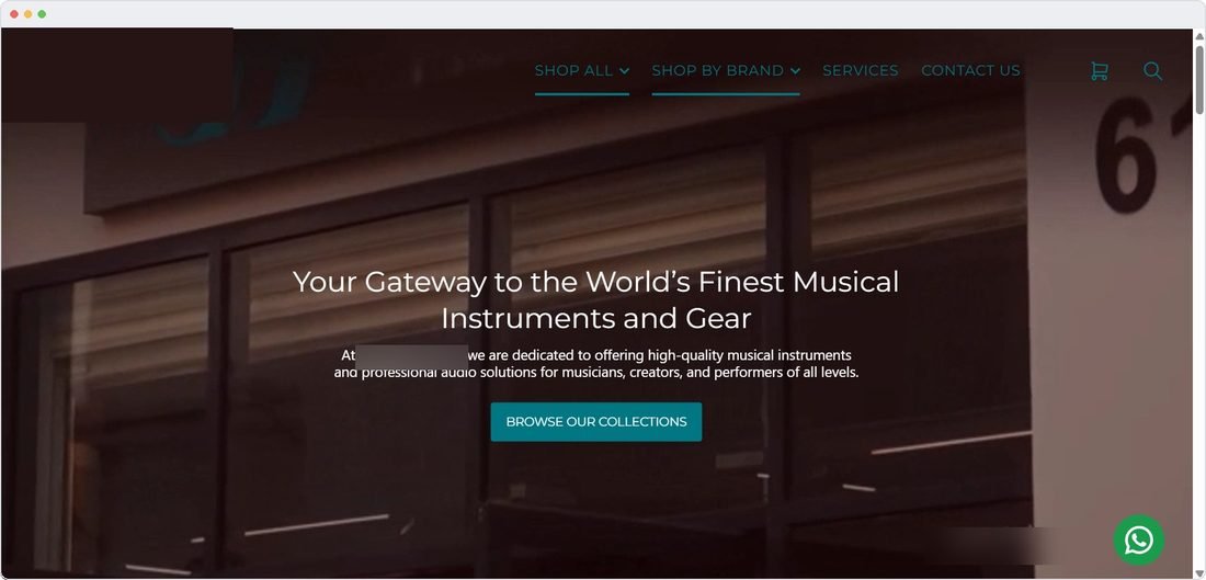 Musical instruments retailer website